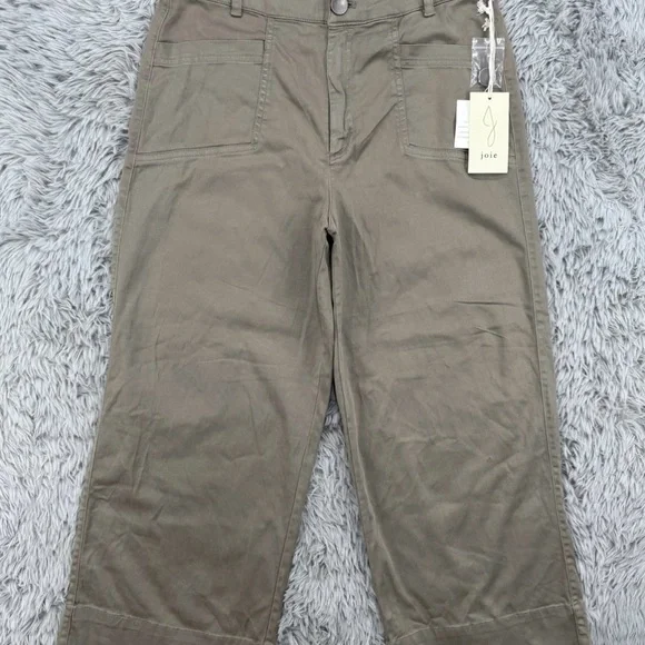 Joie Women’s Vintage Look Wide Leg Cropped Pants Size 6 Green - Picture 1 of 5